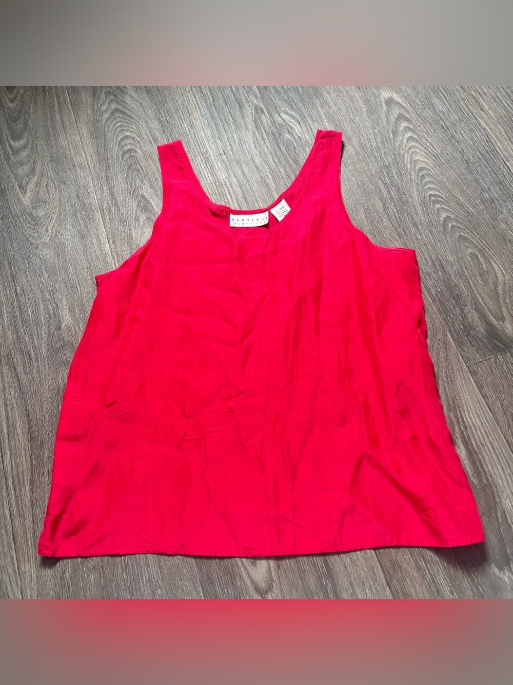 VTG Restless Clothiers fuschia pink silk tank top